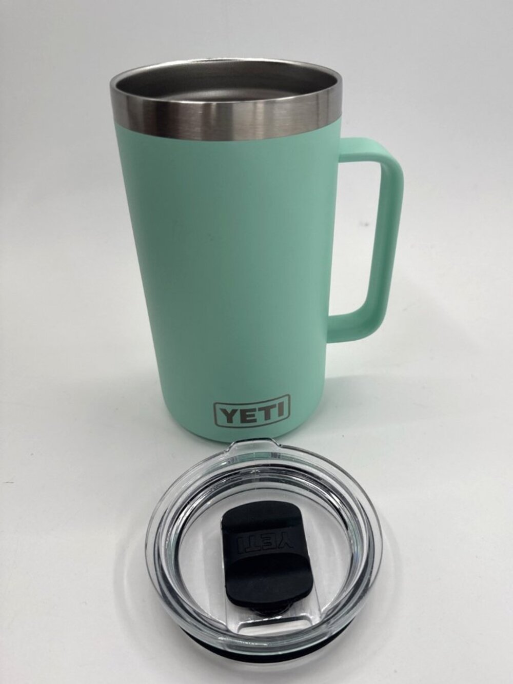 Yeti 24oz Rambler Mug Seafoam Green with Magslider Lid Top Grip Handle NWOT